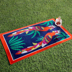 Parrots Beach Towel – Tropical Cotton Velour