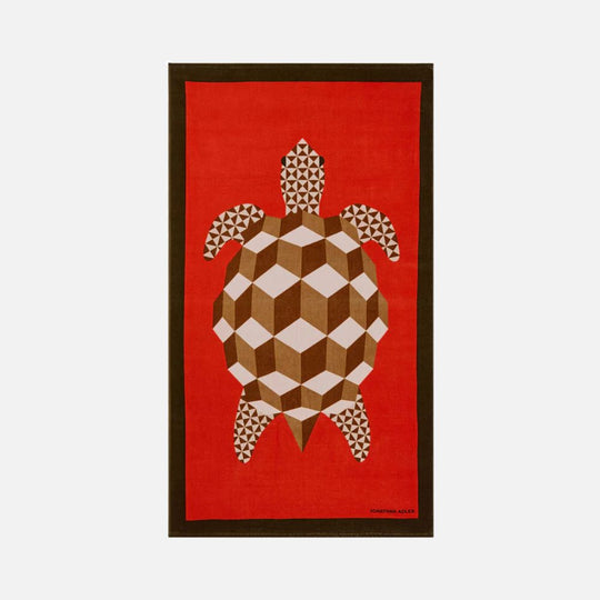 Turtle Beach Towel - Gold & Orange Geometric
