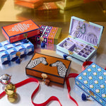 Zebra Lacquer Jewelry Box – Cognac & Camel Velvet