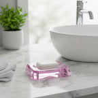 طبق صابون كريستال - وردي