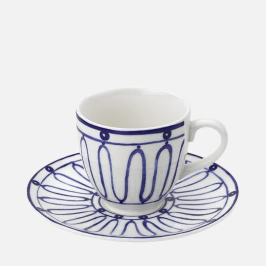 Kyma Tea & Coffee Cup – Fine Porcelain with Saucer