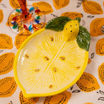 مجموعة ليمون - أطباق خبز سيراميك مطلية يدويًا - طقم من قطعتين