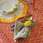 حلقات مناديل مزينة بخرز الليمون – مجموعة من قطعتين، 6 سم