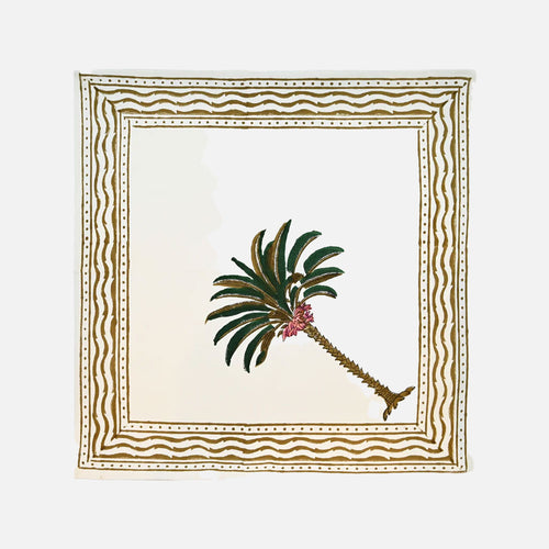 مناديل قطنية مطبوعة يدويًا – مجموعة من 4 قطع، 40 × 40 سم