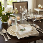 مناديل قطنية مطبوعة يدويًا – مجموعة من 4 قطع، 40 × 40 سم