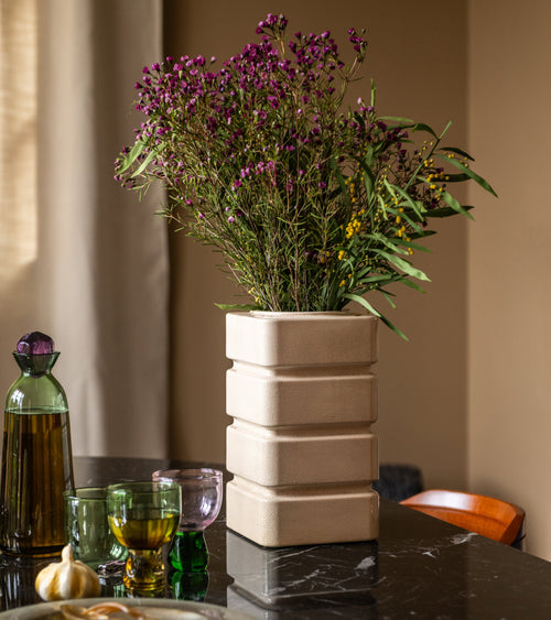 Donna Cream White Ceramic Vase