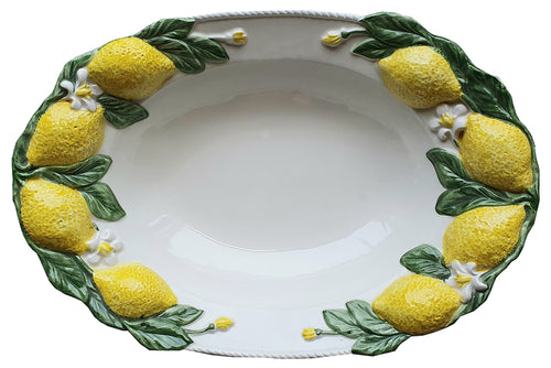 Lemon Collection Hand-Painted Ceramic Serving Platter