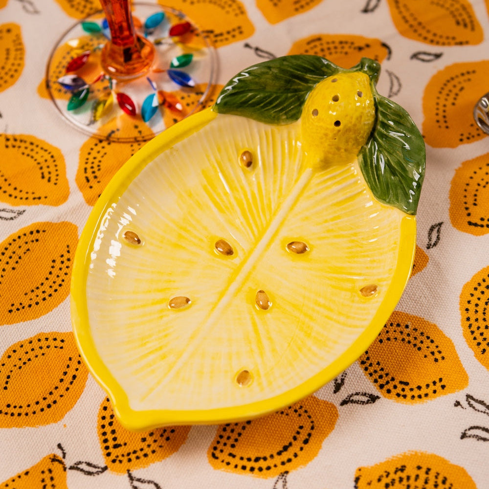 Lemon Collection Hand-Painted Ceramic Bread Plates – Set of 2