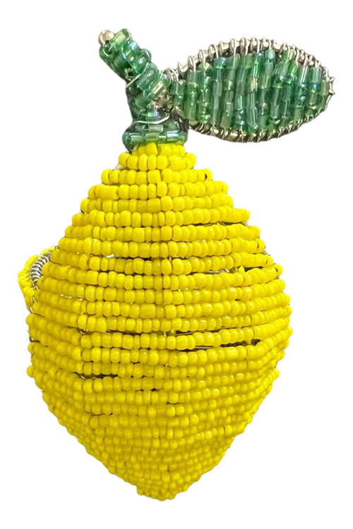 Lemon Beaded Napkin Rings – Set of 2, 6 cm