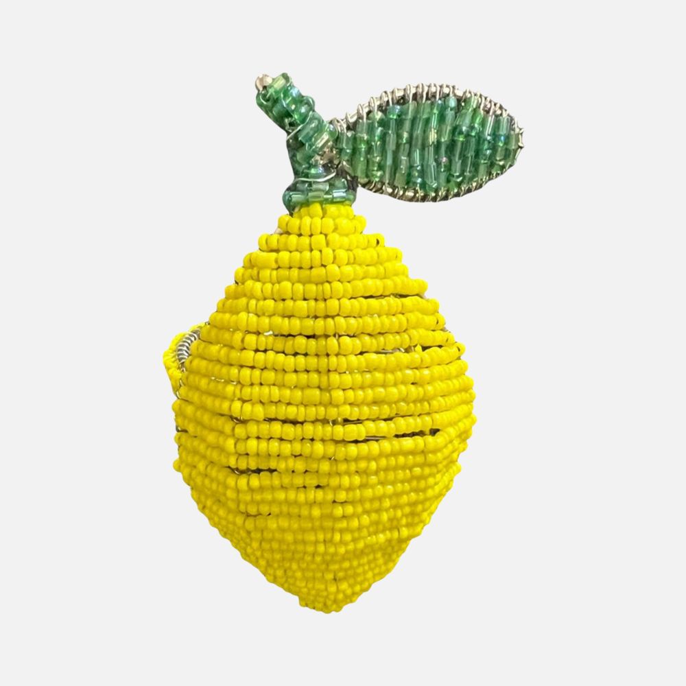 حلقات مناديل مزينة بخرز الليمون – مجموعة من قطعتين، 6 سم