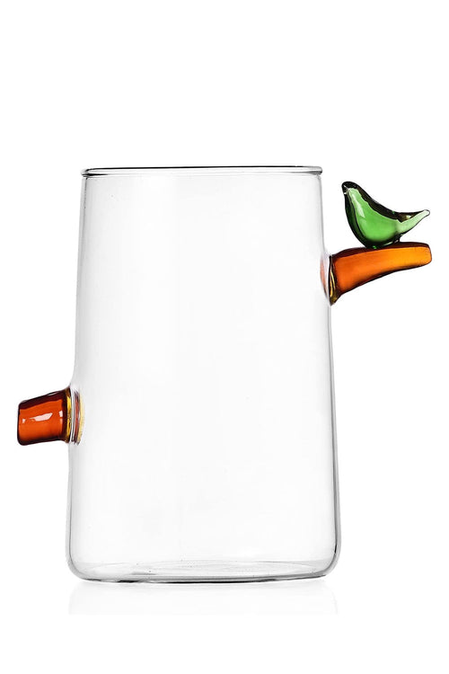 Green Bird Large Long Drink Glass, 500ml