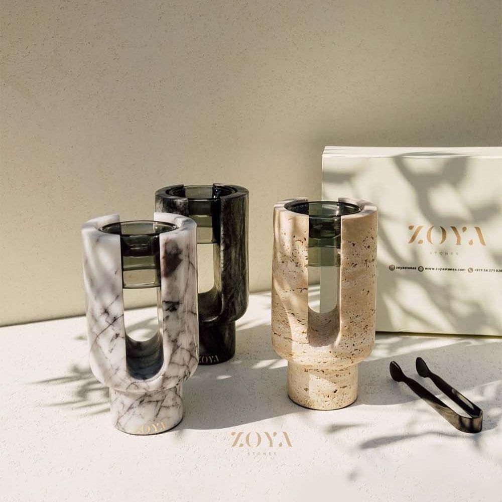 مجموعة حاملات الشموع المعطرة لونا