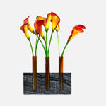 Luna Tube Glass Vase With Preserved Flower Arrangement