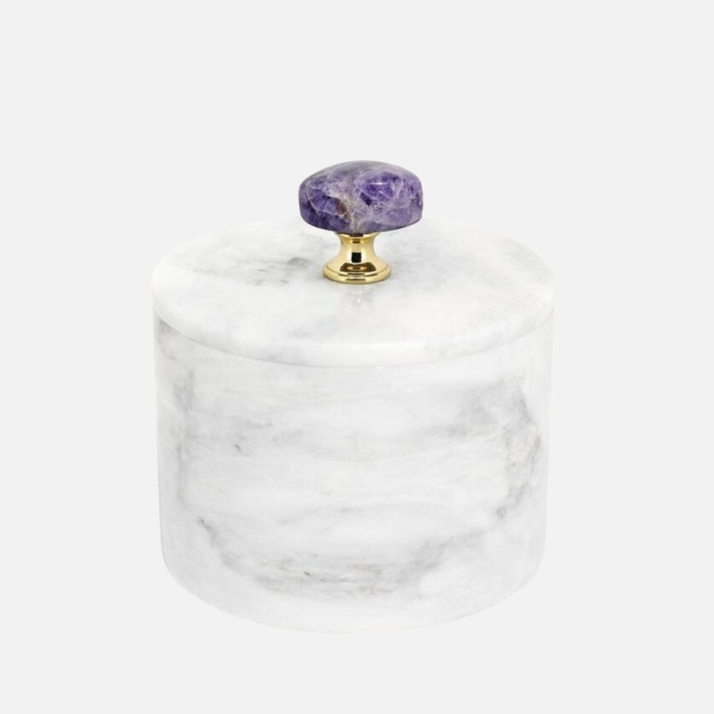 Luxury Marble Box with Amethyst Handle