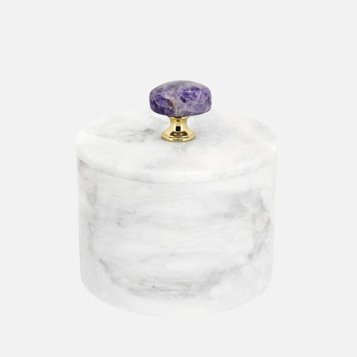 Luxury Marble Box with Amethyst Handle