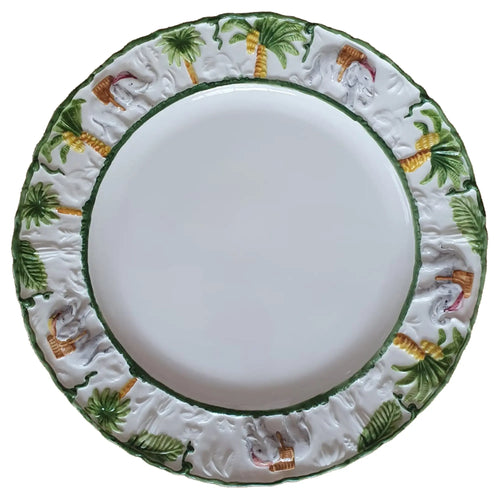 Hand-Painted Tropical Ceramic Dinner Plate – 28 cm