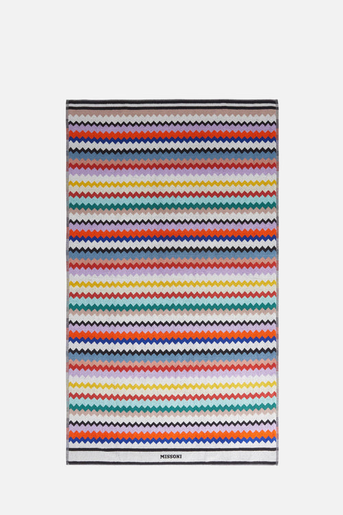 Riverbero 100x180 cm beach towel in zigzag cotton terry cloth