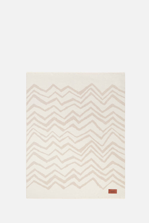 Graffiti Plaid in virgin wool 135x180 cm with chevron pattern