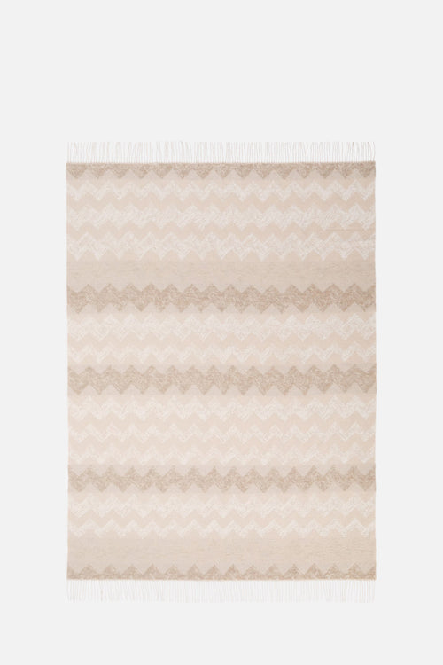 Plaid Gessetti 130x190 cm in wool blend zig zag