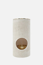 Travertine Oil Burner – Brass Bowl &amp; Tealight Base