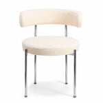 Libera Chair — Cream White Curly Wool & Chromed Metal