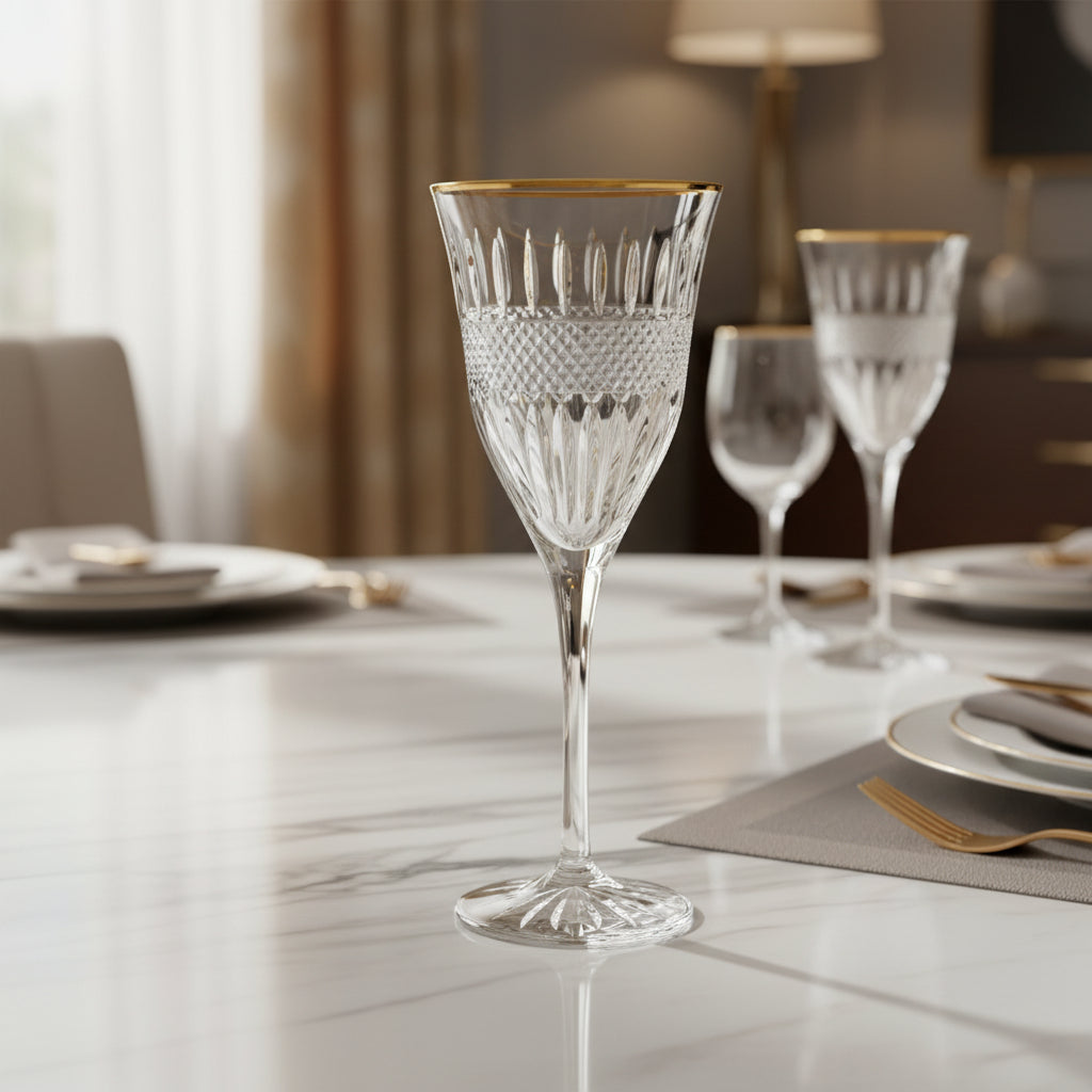 كأس نبيذ بحافة ذهبية - إصدار احتفالي وإهداء