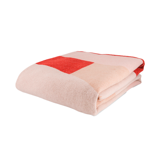 Roma Beige & Pink Wool Throw