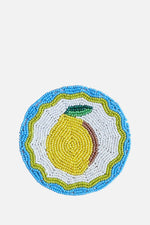 Beaded Coasters - Lemon, Set of Four