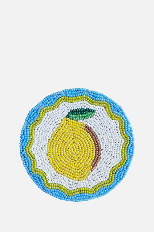 Beaded Coasters - Lemon, Set of Four
