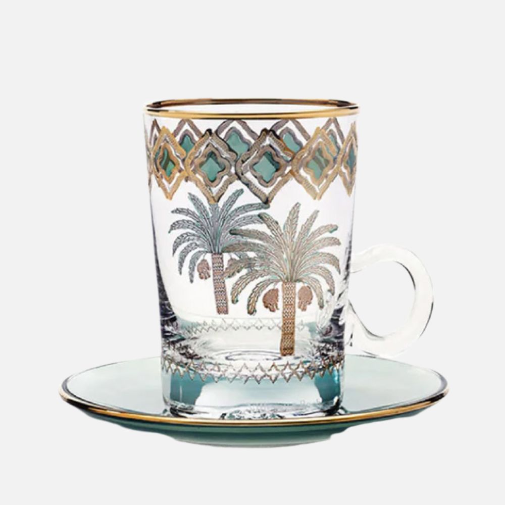 Palm Green S/6 Tea Cup w/Saucer 120mL for Home