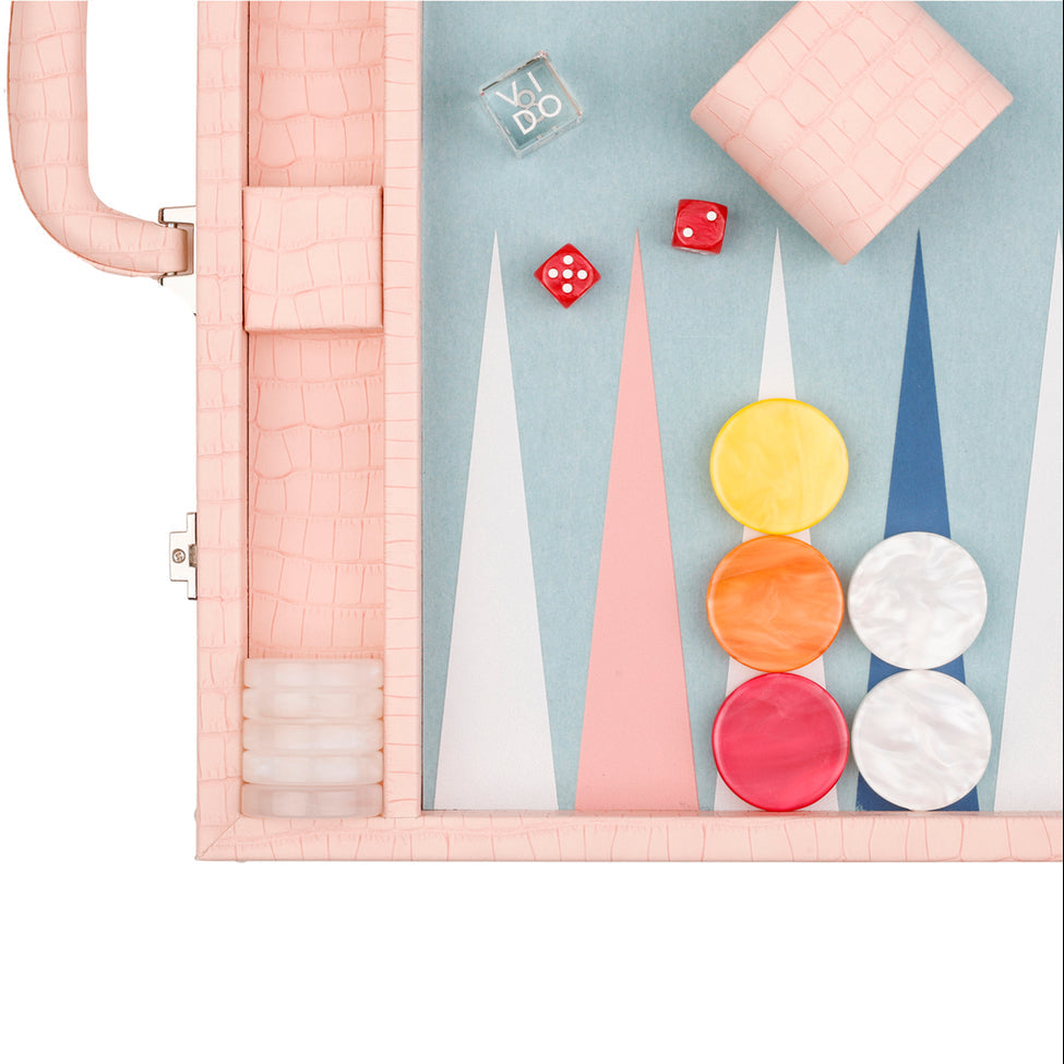 Pink Crocodile Large Backgammon