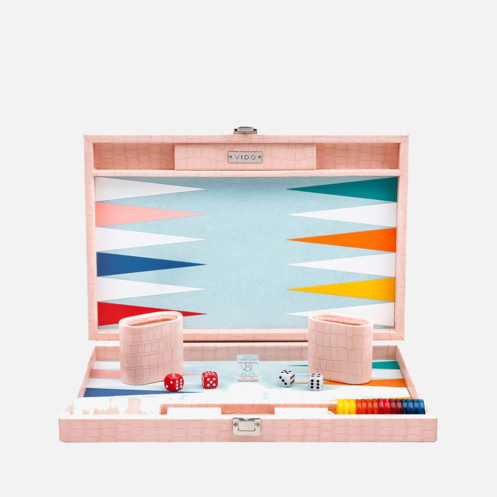 Pink Crocodile Medium Backgammon