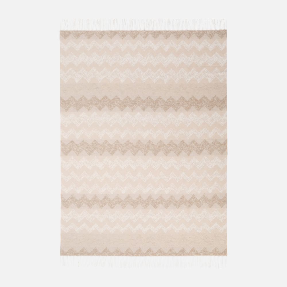 Plaid Gessetti 130x190 cm in wool blend zig zag