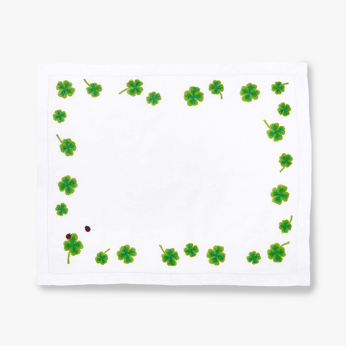 Clover Placemats, Set of 4, White