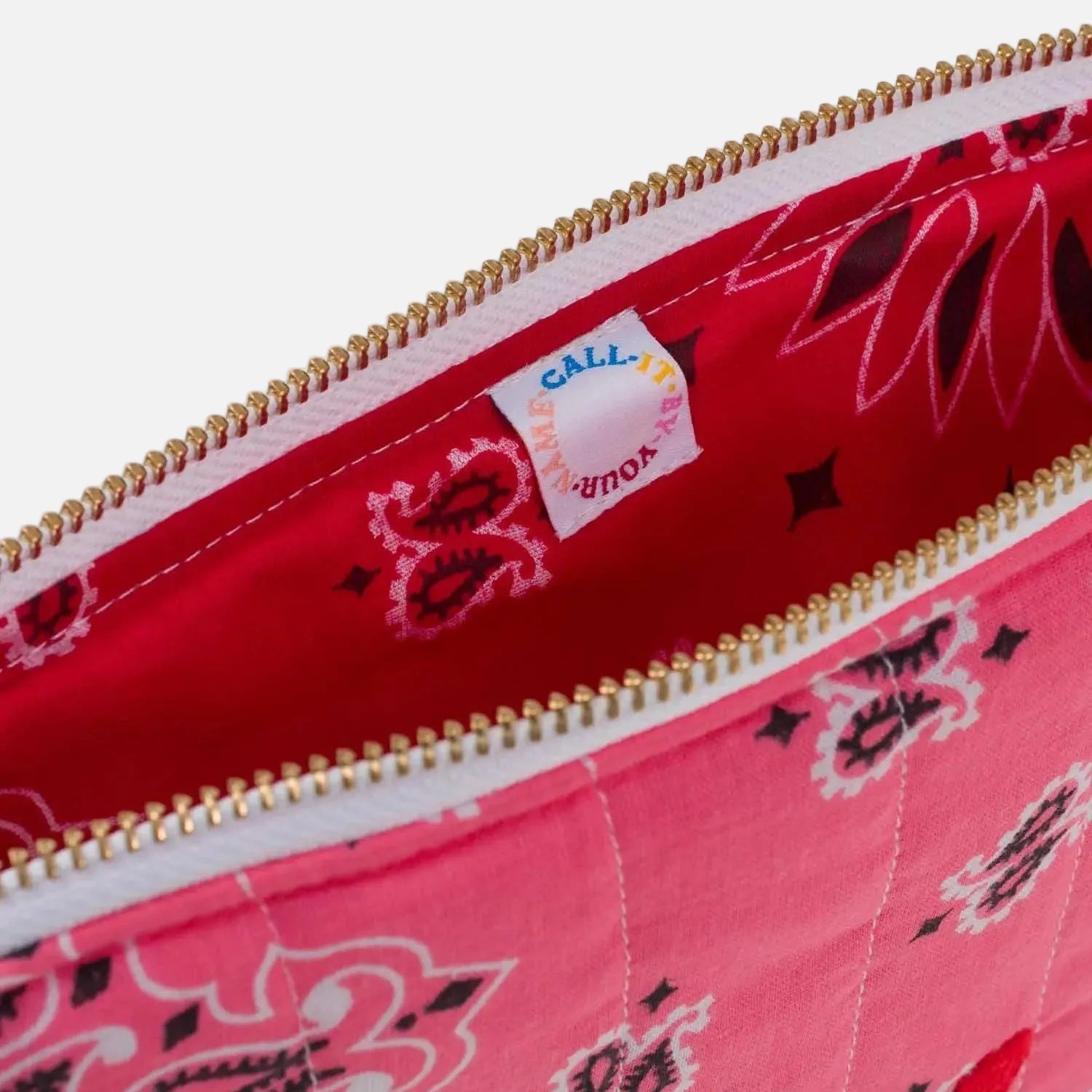 Call It Pochette Zippée Matelassé - Coeurstrawberry/ Real Red Quilted Zip Pouch