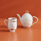 Gilded Gala Mug - Porcelain Coffee Cup with Gold Accents