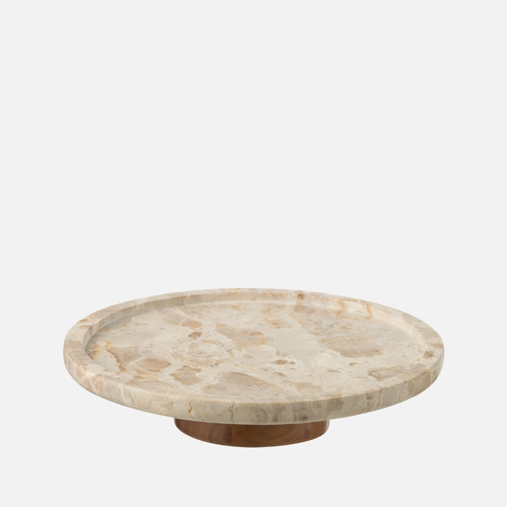 Round Marble Serving Board – Beige/Natural