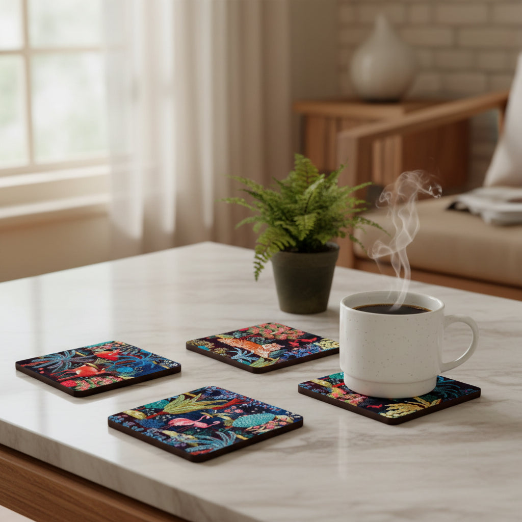 مجموعة من 4 قواعد أكواب - حديقة القصر