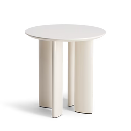 Cream white lacquered beech wood side table