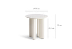 Cream white lacquered beech wood side table