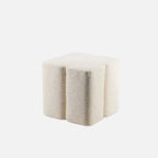 Fiori Pouf in Cream Woven Fabric