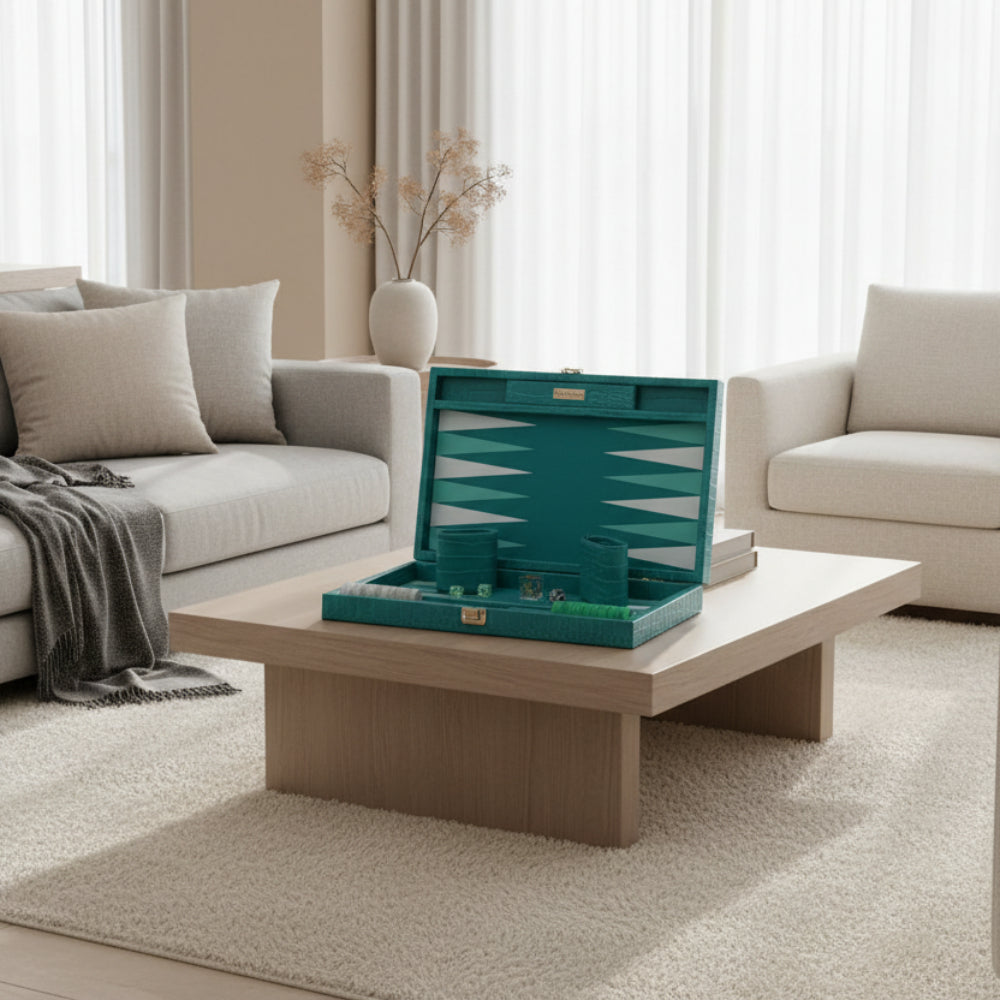 طاولة الزهر متوسطة الحجم من تيل أليجاتور