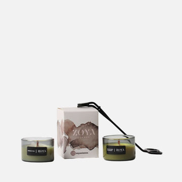 مجموعة حاملات الشموع المعطرة من الترافرتين