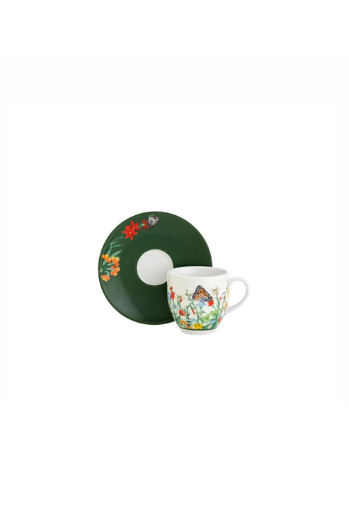 Jardin De Papillons Espresso Cup & Saucer, 90ml