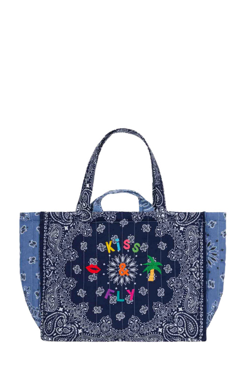 Call It Maxi Cabas Matelassé - Kiss & Fly Navy/ Chambray Tote Bag