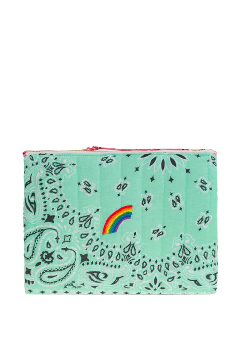 Call It Pochette Zippée Matelassé - Rainbowmint/ Strawberry Quilted Zip Pouch