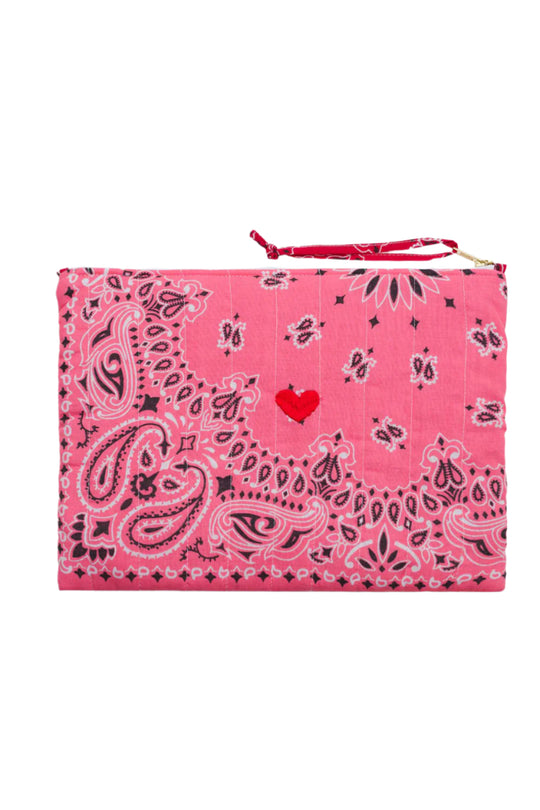 Call It Pochette Zippée Matelassé - Coeurstrawberry/ Real Red Quilted Zip Pouch