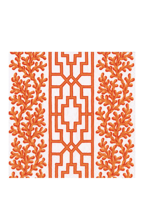 Coral And Trellis Coral Luncheon Napkins