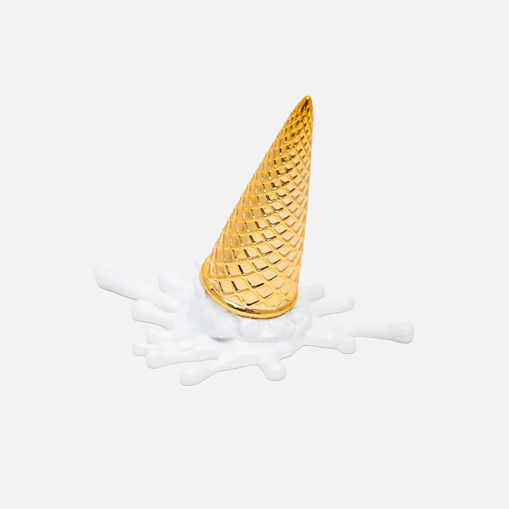 Splat! Sculpture, White & Gold, 18cm
