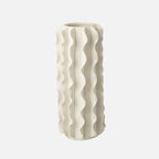 White Helix Cylindrical Ceramic Vase - White